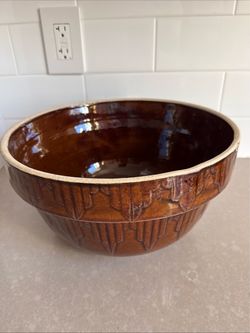 Antique Stoneware Mixing Bowl 6.5” 12”