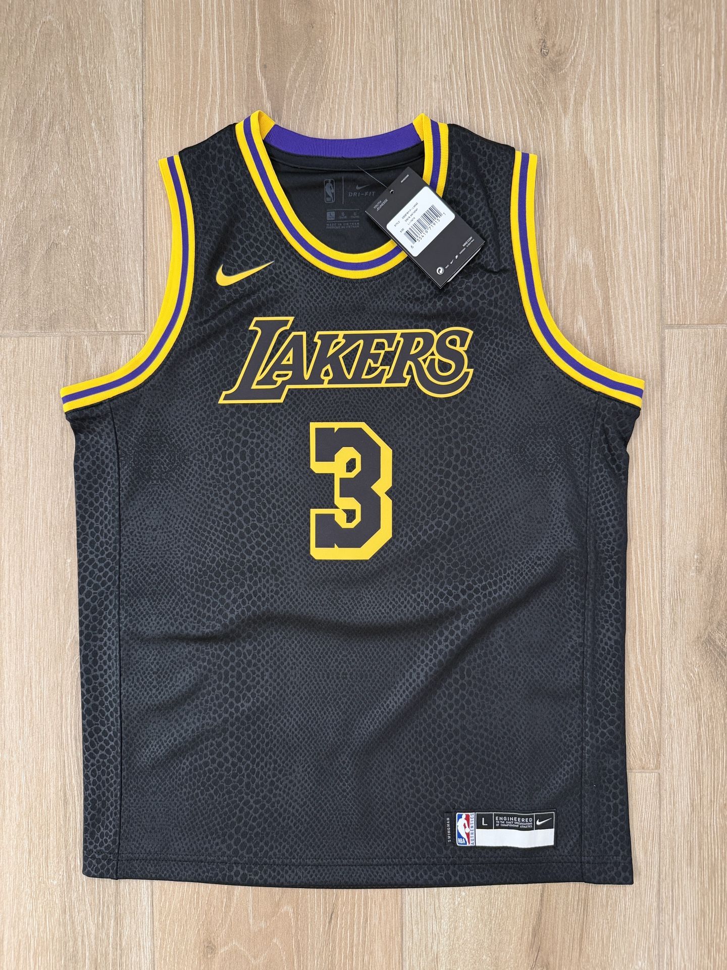 Nike Los Angeles Lakers Anthony Davis Black Mamba City Youth Jersey, Large