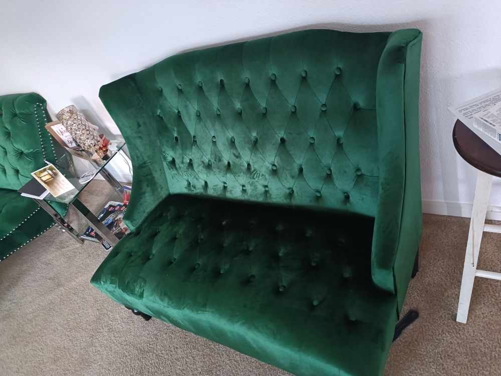 Velvet Chaise & Loveseat