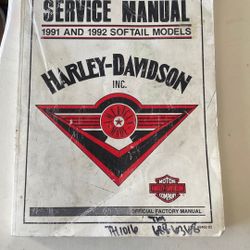 Harley Davidson Factory Service Manual 1991 And 92 Softail Models