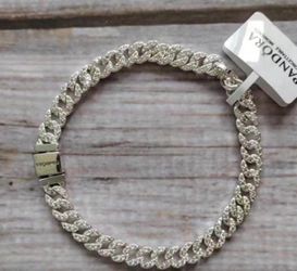 Pandora Timeless Pave Cuban Chain Bracelet No Box 20cm,7.9in