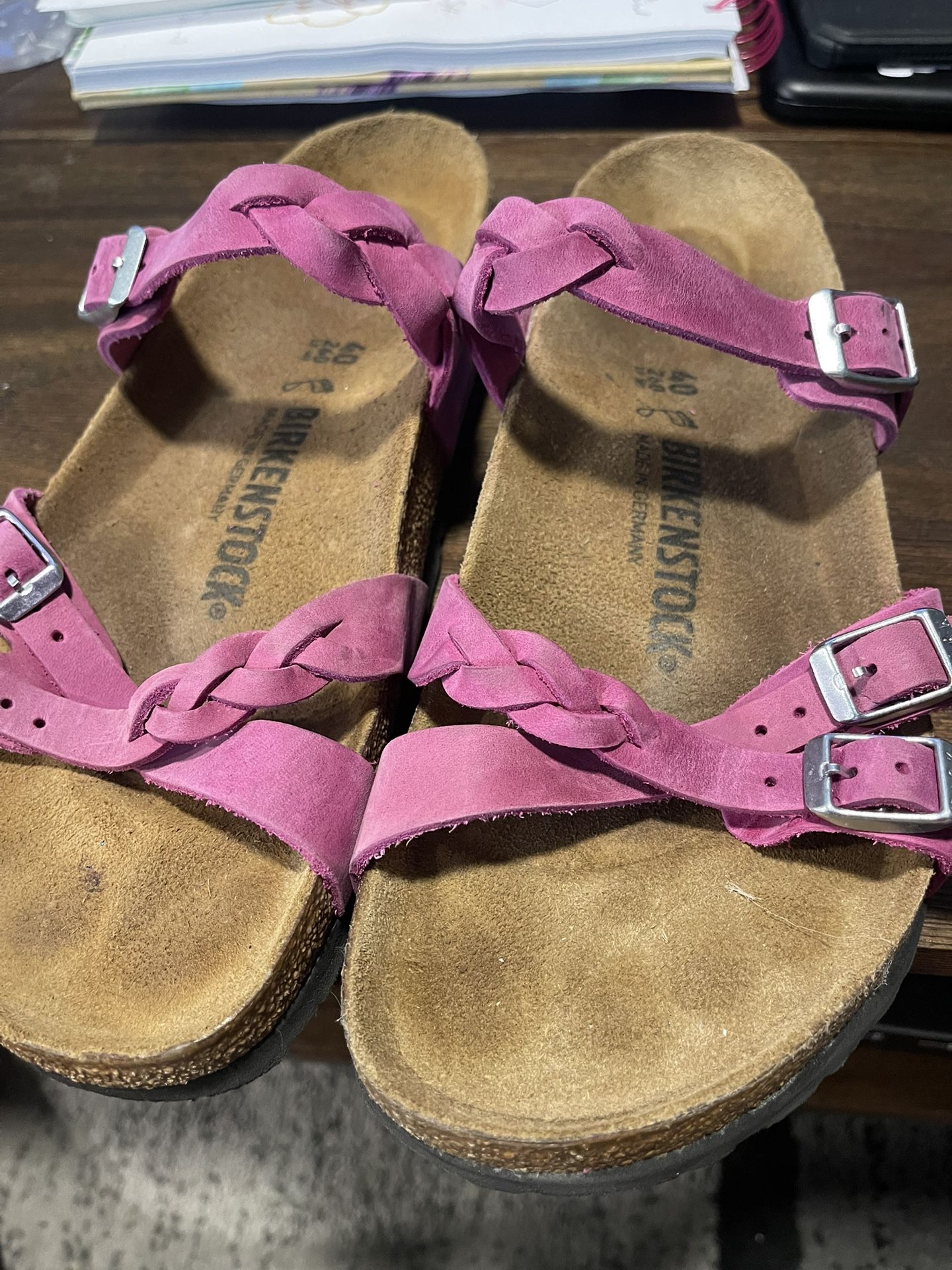 Birkenstock Size 40/L9 Sandals - Franca Braided - Festival Fuchsia