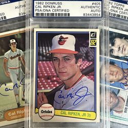 Cal Ripken - 1982 Baseball Card Rookie Autographs