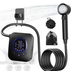 Portable Shower - 8000mAh Rechargeable Camping Shower Pump with Bath Sponge, 4 S