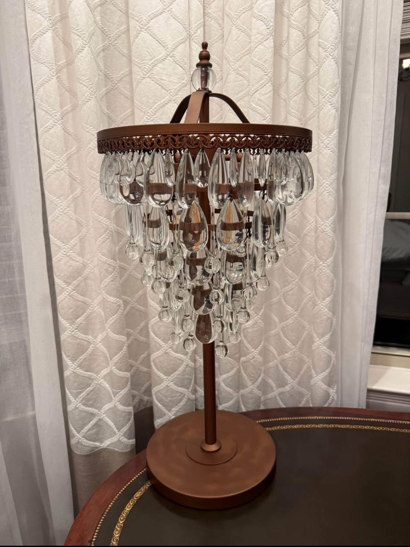 Arhaus Furniture Anabella Teardrop Crystal Prism Table Lamp