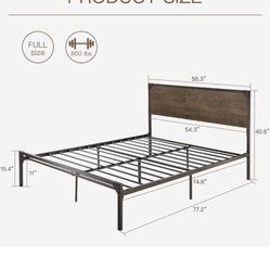 Full size metal/wood bedframe
