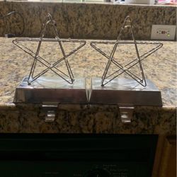 2 Metal Christmas Stocking Holders