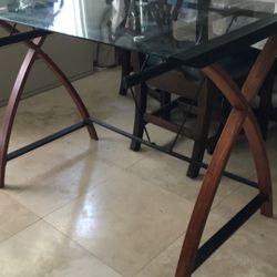 Glass And Metal Desk