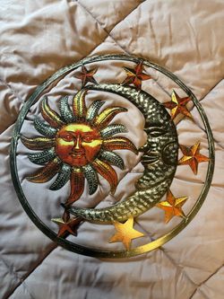 Metal Sun Moon and Stars Wall Decor