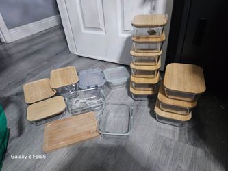 Plastic-Free Bamboo Glass Meal Prep Set $30 Obo