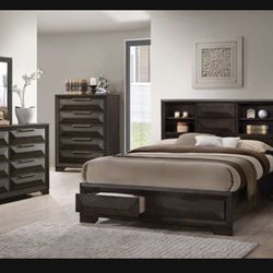 Brand New Espresso 4pc Queen Bedroom Set 