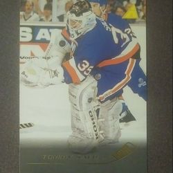 1995-96 Pinnacle Tommy Salo New York Islanders #202 Rookie Card RC Hockey Card Vintage Collectible NHL