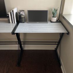 Modern Black Glass Top Office Computer Desk