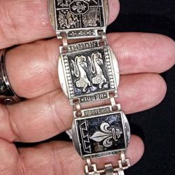 Antique Souvenir Silver Bracelet 