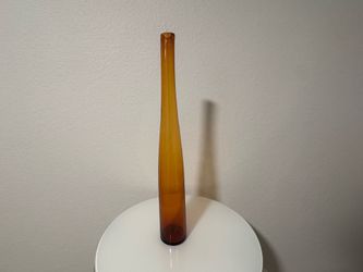 23” Tall Orange Glass Long Neck Vase