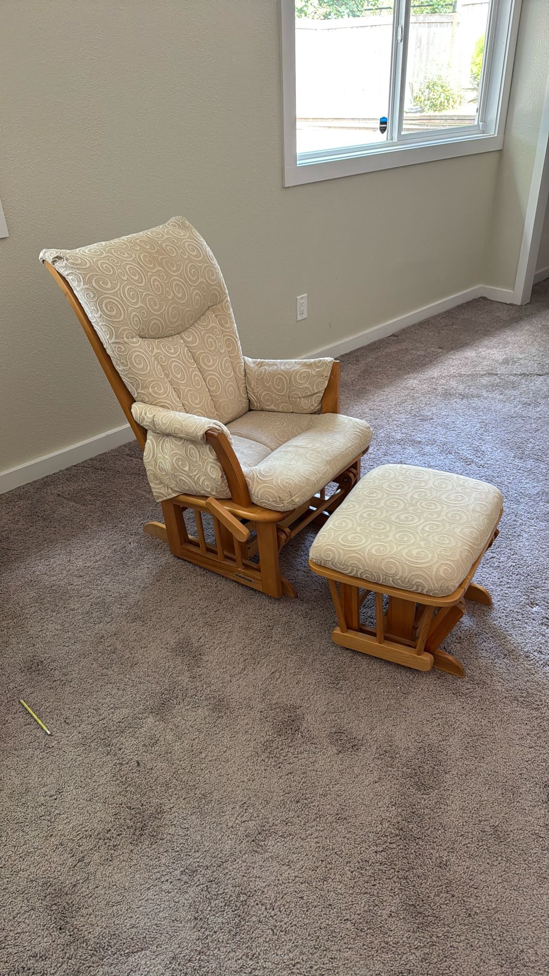 Gliding Rocking Chair With Footstool