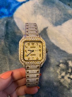 Real gold Cartier diamond laced women’s watch