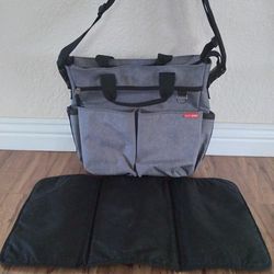 Practically New Diaper Bag Skip Hop And Changing Mat.