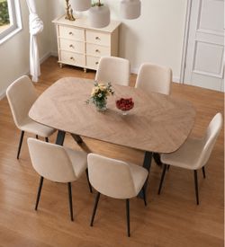 Dining Table and Chair Set for 6