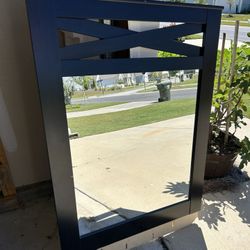 Dresser Mirror Brownish Black.  Heavy sturdy 
