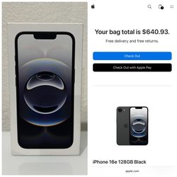 Brand new, never used iPhone 16e 128GB Black unlocked to work on any network for sale. Retails for $640.93, but I’m selling for $550.  
