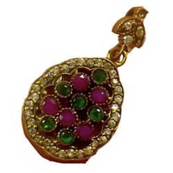 Ruby Emerald Gem Fine Art Dangle Necklace Pendant Solid 925 Sterling Silver Gold UNISEX Round Gemstones PEAR DROP Diamond Topaz Brilliant M566