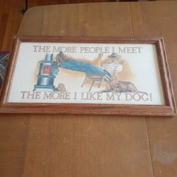 Farm House 10x17.5 Glass Picture Wooden Frame ( Man and His Dog)