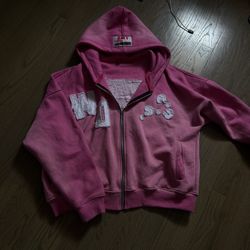Pink Graphic Zip Up 
