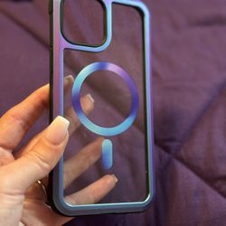 iPhone 12 Pro Max Case Magnetic Blue Iridescent 
