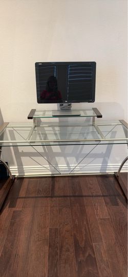Glass and Chrome Computer Desk