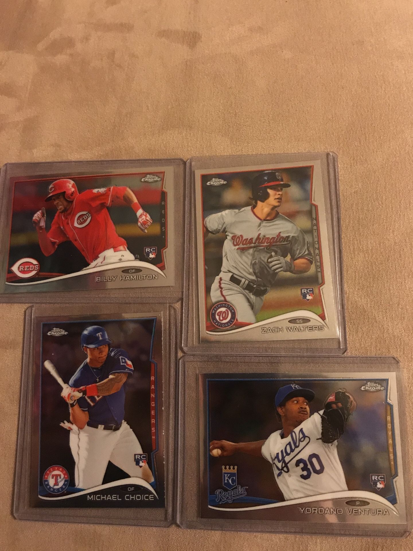 Topps Chrome rookies - Billy Hamilton, Yordano Ventura, Zach Walters, Michael Choice