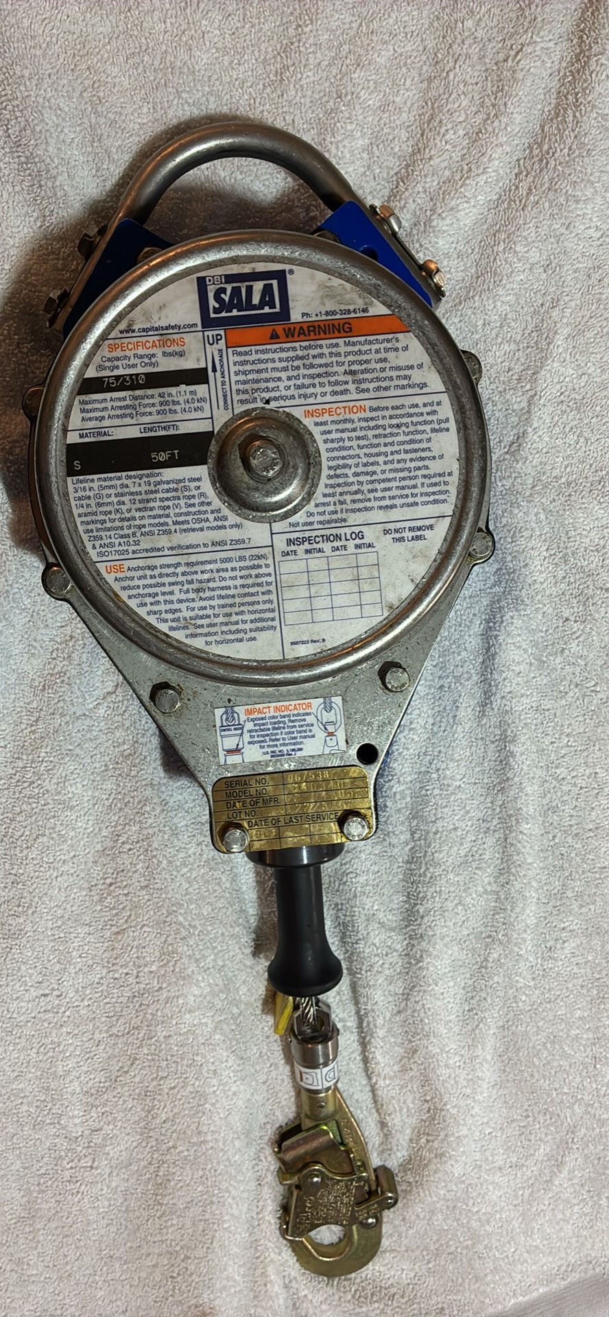 DBI SALA Sealed Self Retracting Lifeline