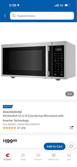 KitchenAid 1.2 cu ft Countertop Microwave