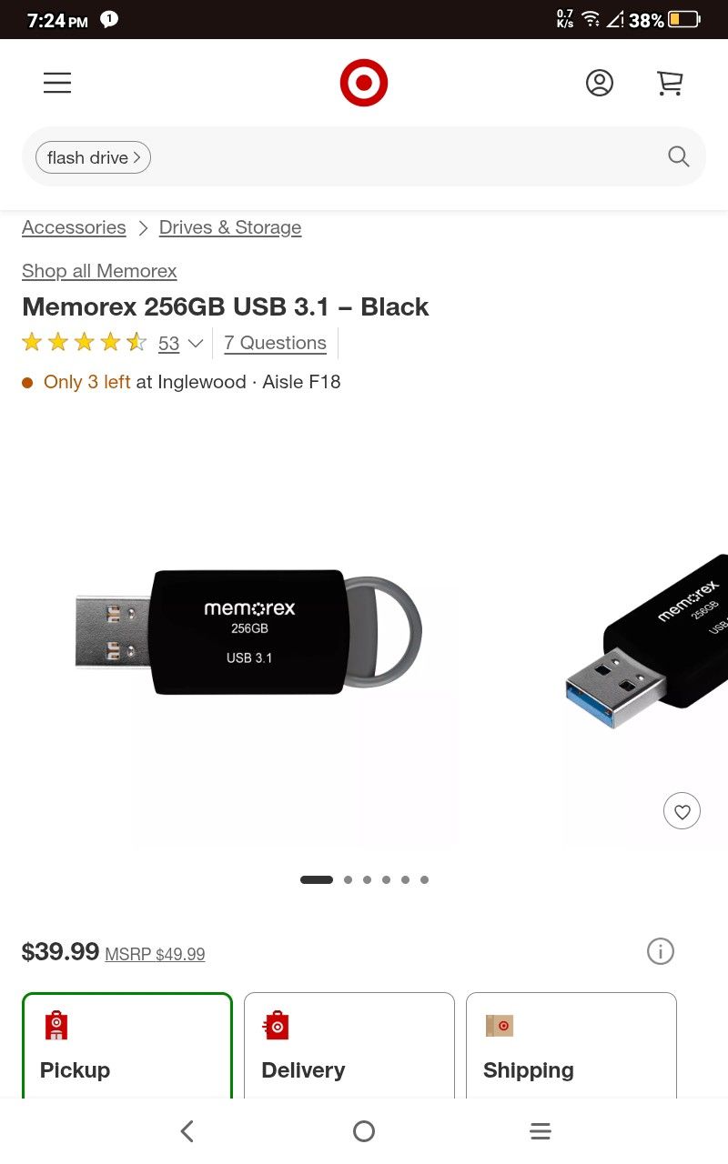 Memorex 256gb 3.1 Usb Flash Drive