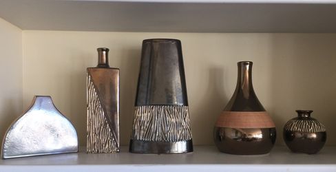 Set of 5 ceramic Jungle vase