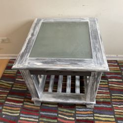 White Wash End Table 