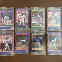 1990 Long John Silver’s Superstar Baseball Complete Set 1-8, 40 Cards. Sealed.