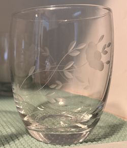 Etched water glasses