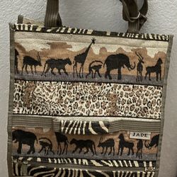 Jade Animal Print Foldable Travel Tote Bag 