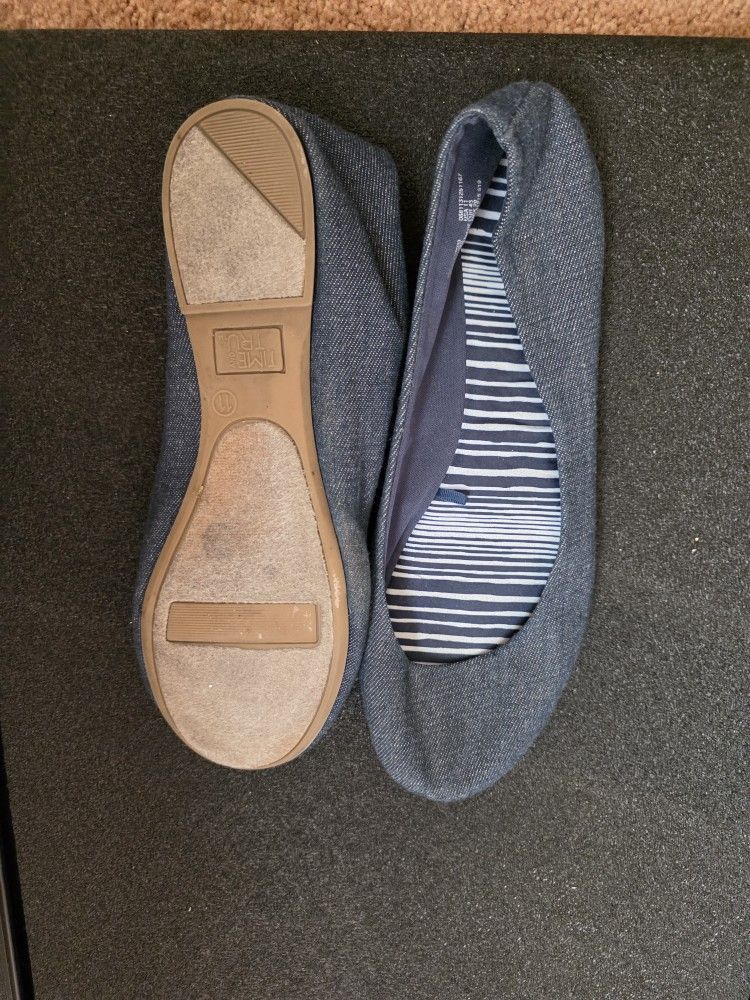 Denim Blue Flats - Lightly Worn