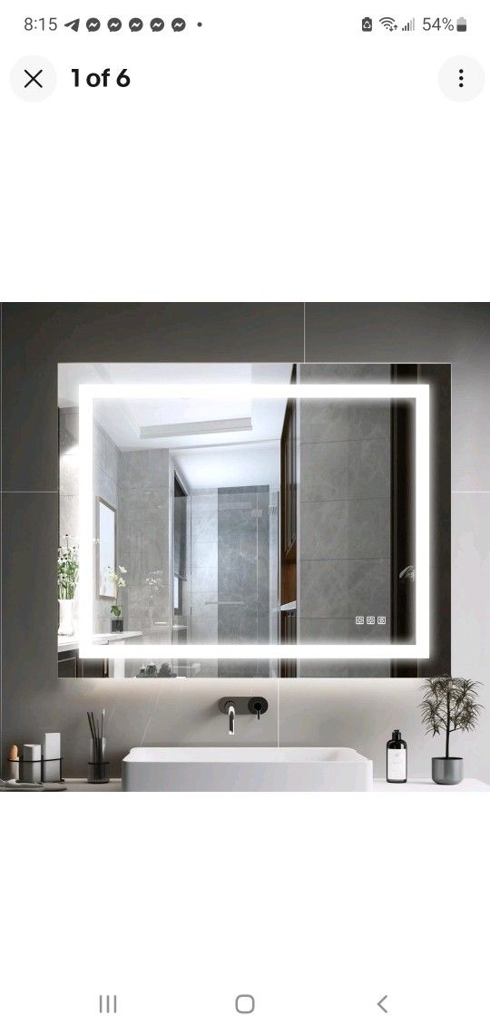 BRAND NEW..40โx 32โ LED Bathroom Mirror, Wall Vanity Mirror, 3 Colors Touch , Anti-Fog