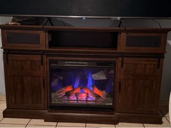 bluetooth console with fireplace