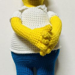 Homer Simpson figure Crochet Doll PLUSH STuffed Amigurumi TOY handmade unique