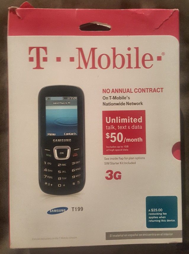 T Mobile Samsung T199 Black Mobile Phone SGH-T199