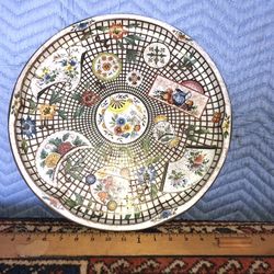 Vintage Metal Round Platter Tray