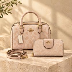Coach Signature Satchel Bag and Wallet Set