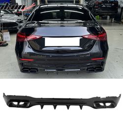 Fits 2022-2026 Benz C-Class C300 C43 Sedan W206 C63 Style Rear Diffuser Exhaust Tips