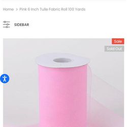 Tulle Fabric Spool Roll