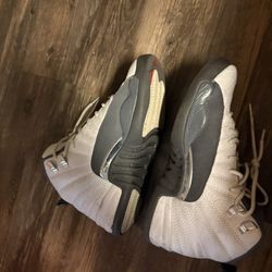 Grey/White Jordan 12s Size 7 Women