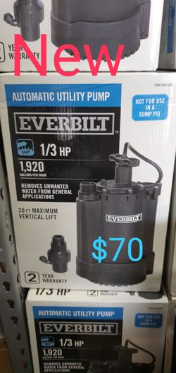 1/3 hp everbilt pump 1920 gallon per minute